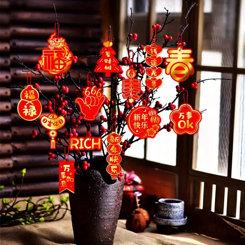 20pcs Year Decorations Spring Hanging Ornaments Lucky Pendants