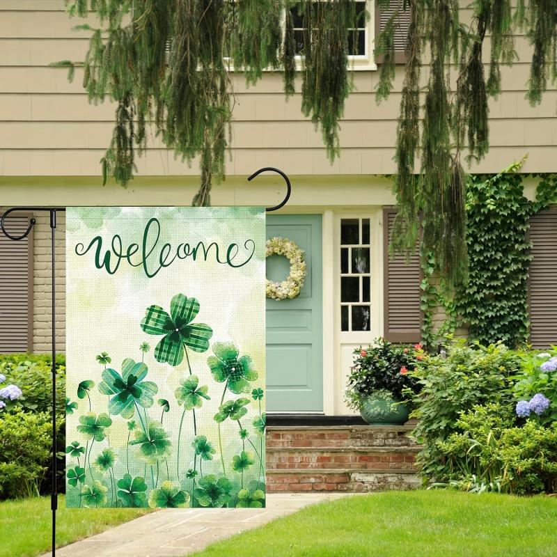 St Patrick's Garden Flag Double Sided Vertical Burlap Mini Yard Flag