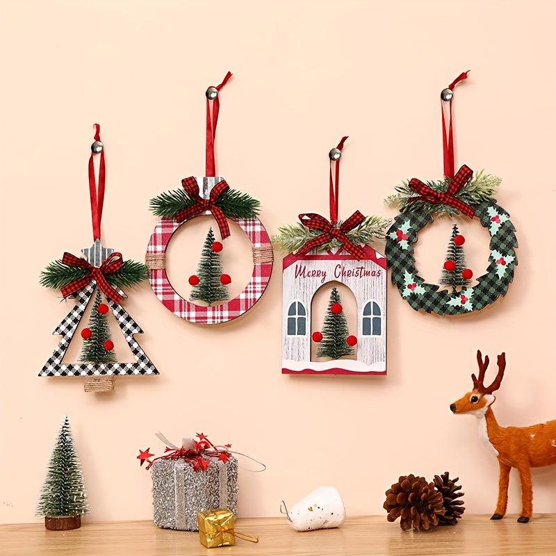 Christmas Decoration Cedar Tree Scene Pendant Supplies