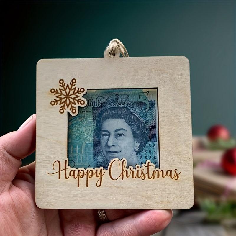 Christmas Wallet Decoration Wooden Red Envelope Craft Elk Bell