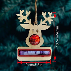 Christmas Wallet Decoration Wooden Red Envelope Craft Elk Bell