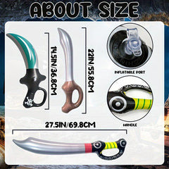 6pcs Inflatable Pirate Balloon Swords for Pirate Cosplay & Parties