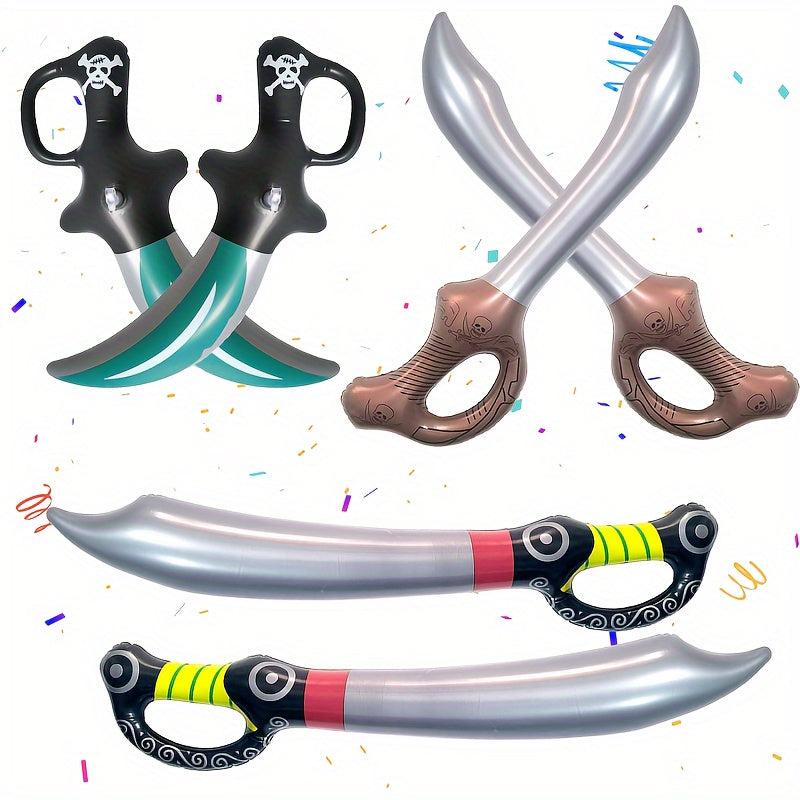 6pcs Inflatable Pirate Balloon Swords for Pirate Cosplay & Parties