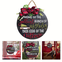 Christmas Welcome Sign For Front Door Crazy Christmas Holiday Fun Door Hanging
