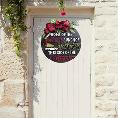 Christmas Welcome Sign For Front Door Crazy Christmas Holiday Fun Door Hanging