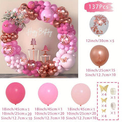 137pcs Butterfly Balloons Garland Arch Kit Party Decoration