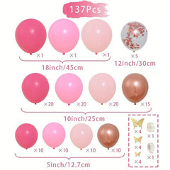 137pcs Butterfly Balloons Garland Arch Kit Party Decoration