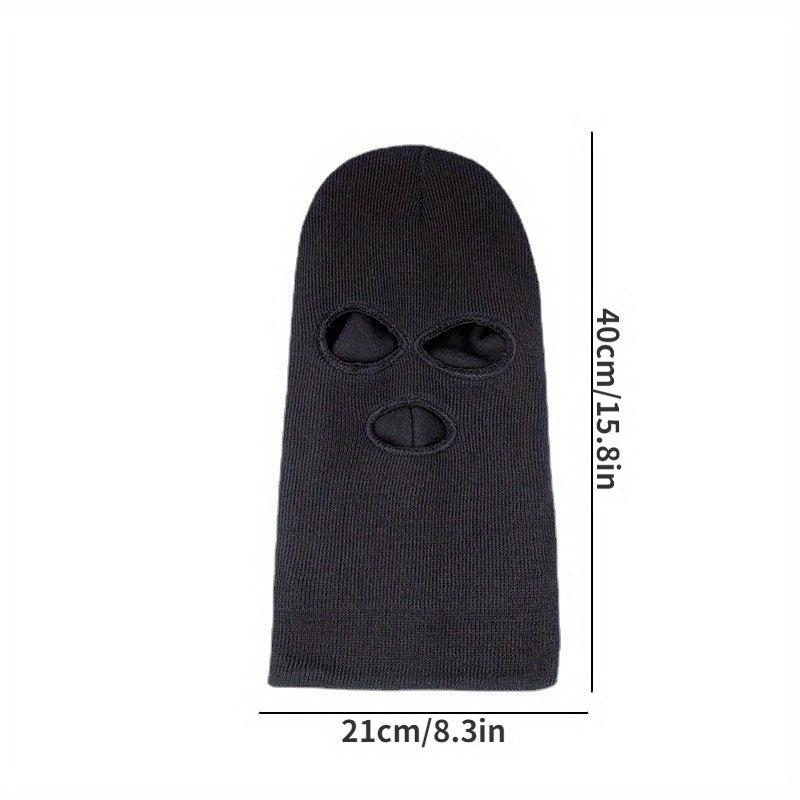 Warm Three-hole Ski Hat With Fleece Ear protection Knitted Hat