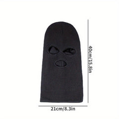 Warm Three-hole Ski Hat With Fleece Ear protection Knitted Hat