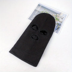 Warm Three-hole Ski Hat With Fleece Ear protection Knitted Hat
