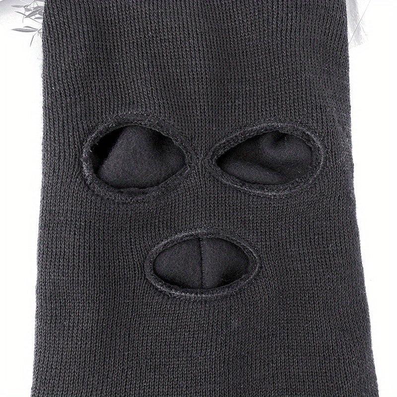 Warm Three-hole Ski Hat With Fleece Ear protection Knitted Hat