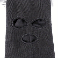 Warm Three-hole Ski Hat With Fleece Ear protection Knitted Hat