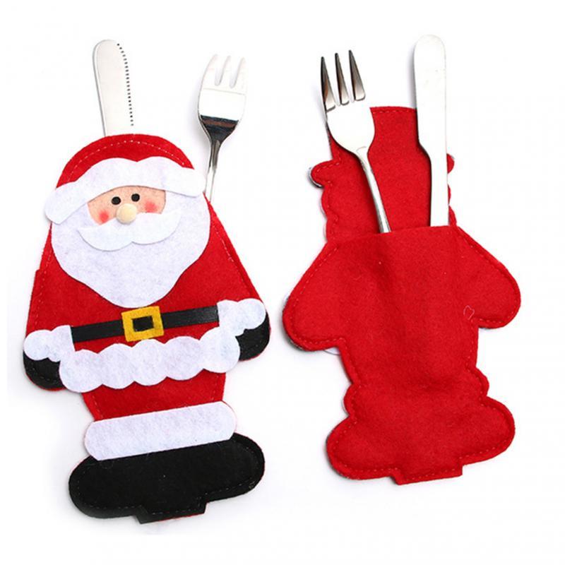 Christmas Cutlery Bag Set Home Decor Accessories