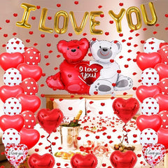 59pcs Red Latex Balloon Set with Accessories for Proposal Engagement Wedding