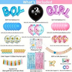 105pcs Gender Reveal Set w/ Accessories for Party Decoration Supplies