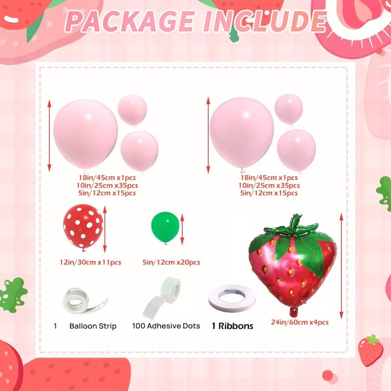 Strawberry Balloon Arch Set for Sweet Berry Theme Party