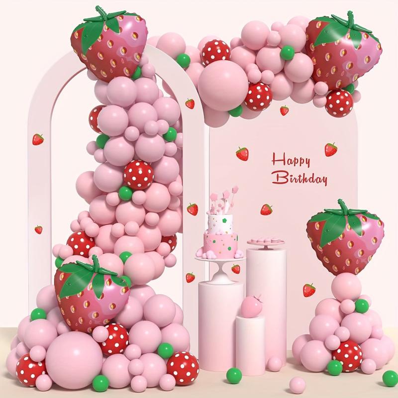 Strawberry Balloon Arch Set for Sweet Berry Theme Party