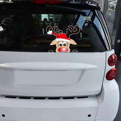 Christmas Car Window Sticker Santa Elk Glass Decoration