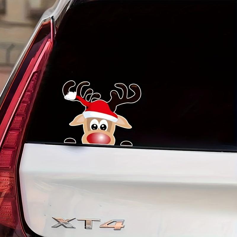 Christmas Car Window Sticker Santa Elk Glass Decoration