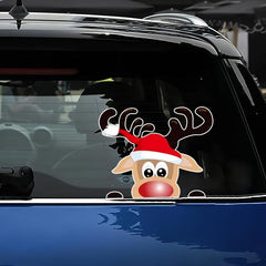 Christmas Car Window Sticker Santa Elk Glass Decoration