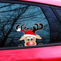 Christmas Car Window Sticker Santa Elk Glass Decoration
