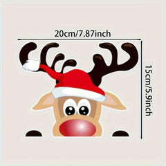 Christmas Car Window Sticker Santa Elk Glass Decoration