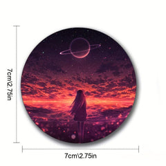 Colorful Round Coasters Set with Tabletop Mat for Cups & Mugs