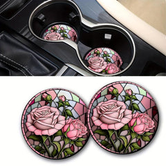 Colorful Round Coasters Set with Tabletop Mat for Cups & Mugs