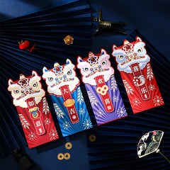 4pcs Lion Head Chinese Red Envelope Lucky Gift Envelope