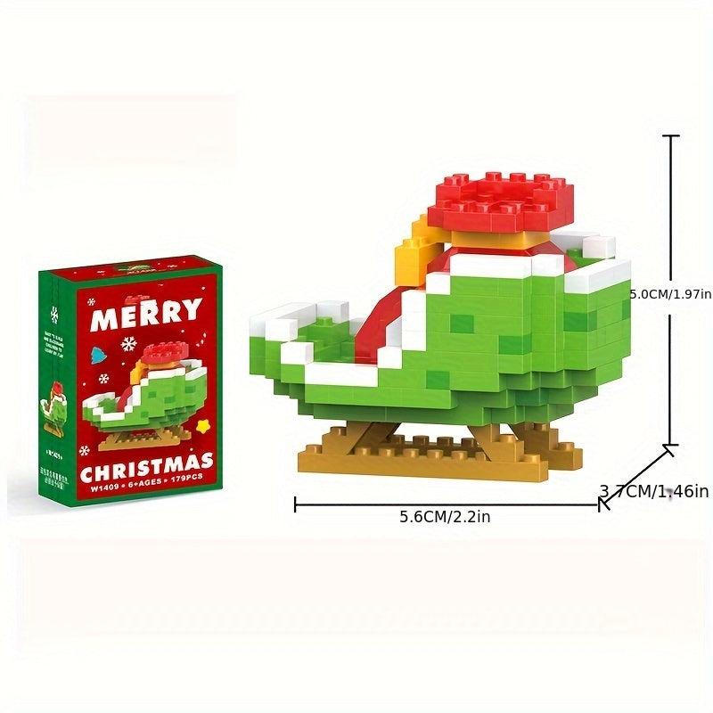 Christmas Santa And Sled Building Blocks Set