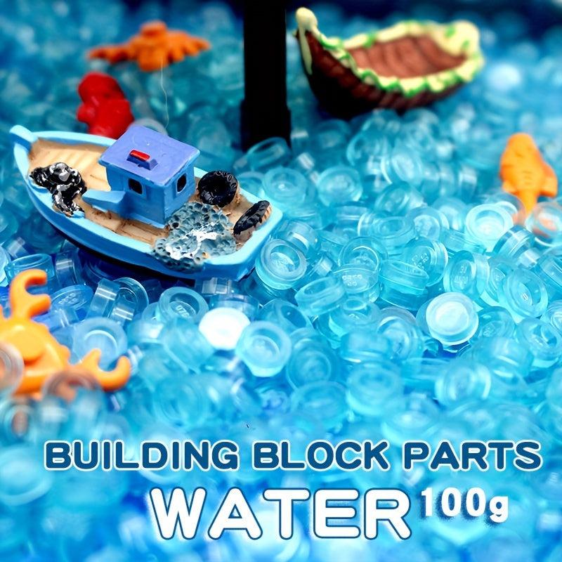 Aqua Collage Parts Ocean Lake Boat Fish Beach Base for Building Block Scene Toy
