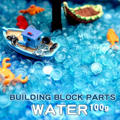 Aqua Collage Parts Ocean Lake Boat Fish Beach Base for Building Block Scene Toy