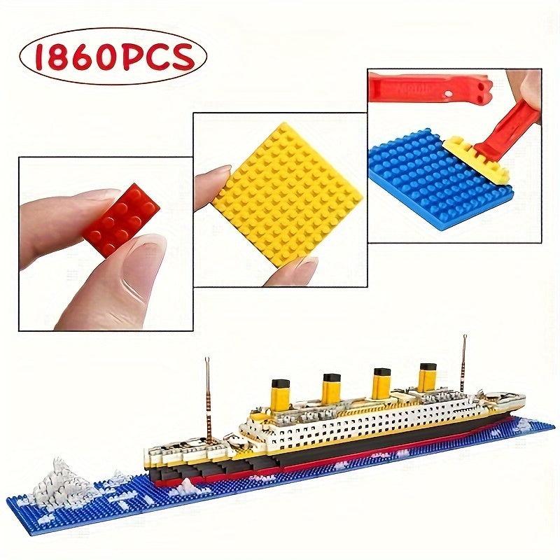 1860pcs Cruise Building Blocks Toy Set