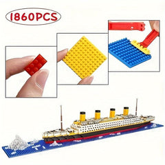 1860pcs Cruise Building Blocks Toy Set