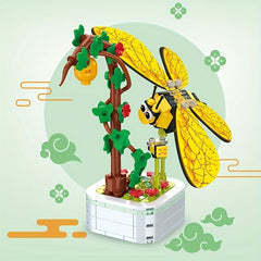 Creative Flower Building Blocks Kit Insect Potted Plant Building Blocks For Kids