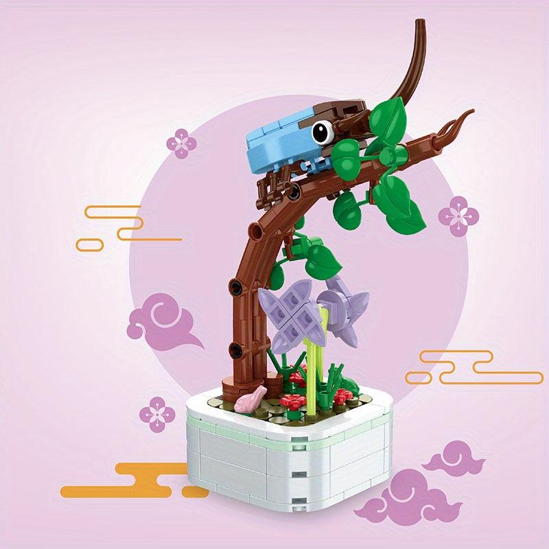 Creative Flower Building Blocks Kit Insect Potted Plant Building Blocks For Kids