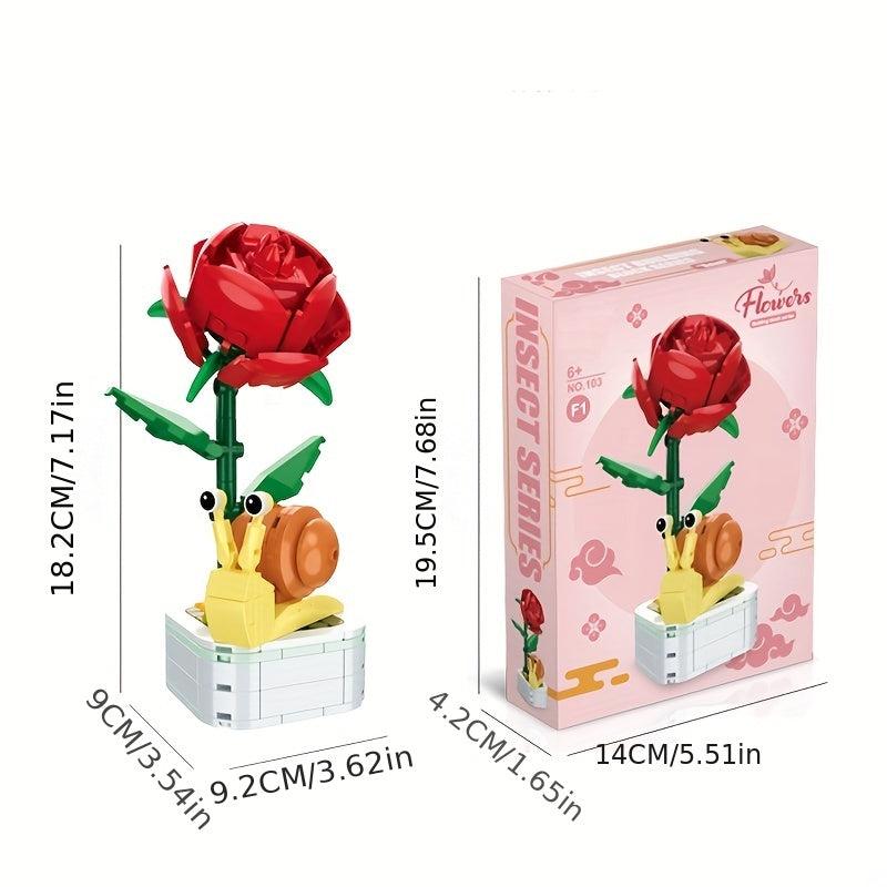Creative Flower Building Blocks Kit Insect Potted Plant Building Blocks For Kids