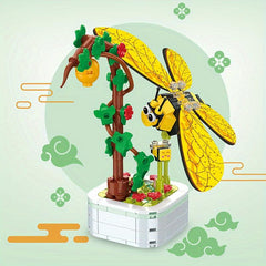 Creative Flower Building Blocks Kit Insect Potted Plant Building Blocks For Kids