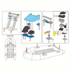 Building Blocks Submarine Speedboat Set