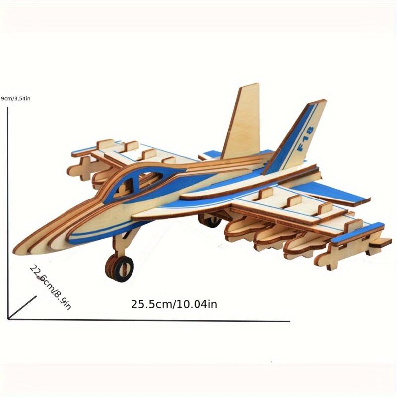 Combat Aircraft 3D Wooden Puzzle DIY Toy