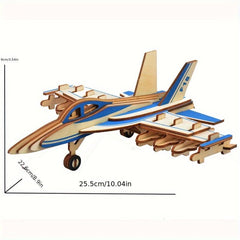 Combat Aircraft 3D Wooden Puzzle DIY Toy