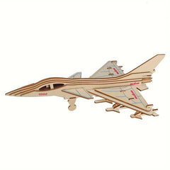 Combat Aircraft 3D Wooden Puzzle DIY Toy