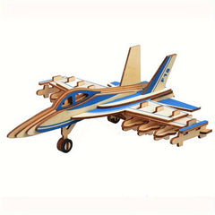 Combat Aircraft 3D Wooden Puzzle DIY Toy