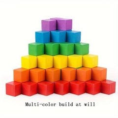 10pcs Multicolored Building Block Toys To Build House Cube Building Toys Random