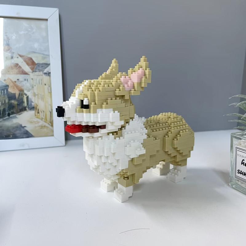 3D Dog Building Blocks Toy Husky Corgi Dacho Teddy Halloween Christmas