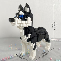 3D Dog Building Blocks Toy Husky Corgi Dacho Teddy Halloween Christmas