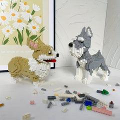 3D Dog Building Blocks Toy Husky Corgi Dacho Teddy Halloween Christmas