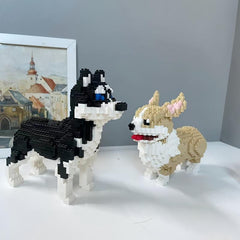 3D Dog Building Blocks Toy Husky Corgi Dacho Teddy Halloween Christmas