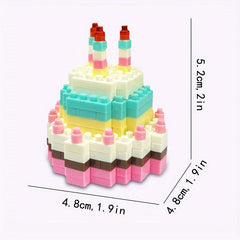 Birthday Cake Building Blocks DIY Cake Model Assembled Buillding Block Toys