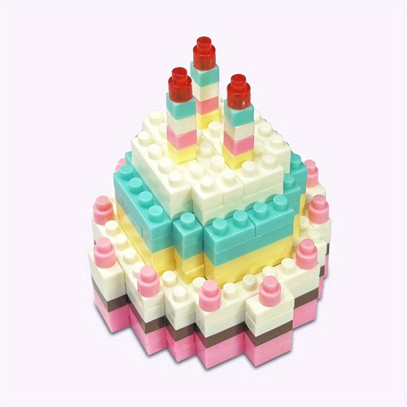 Birthday Cake Building Blocks DIY Cake Model Assembled Buillding Block Toys